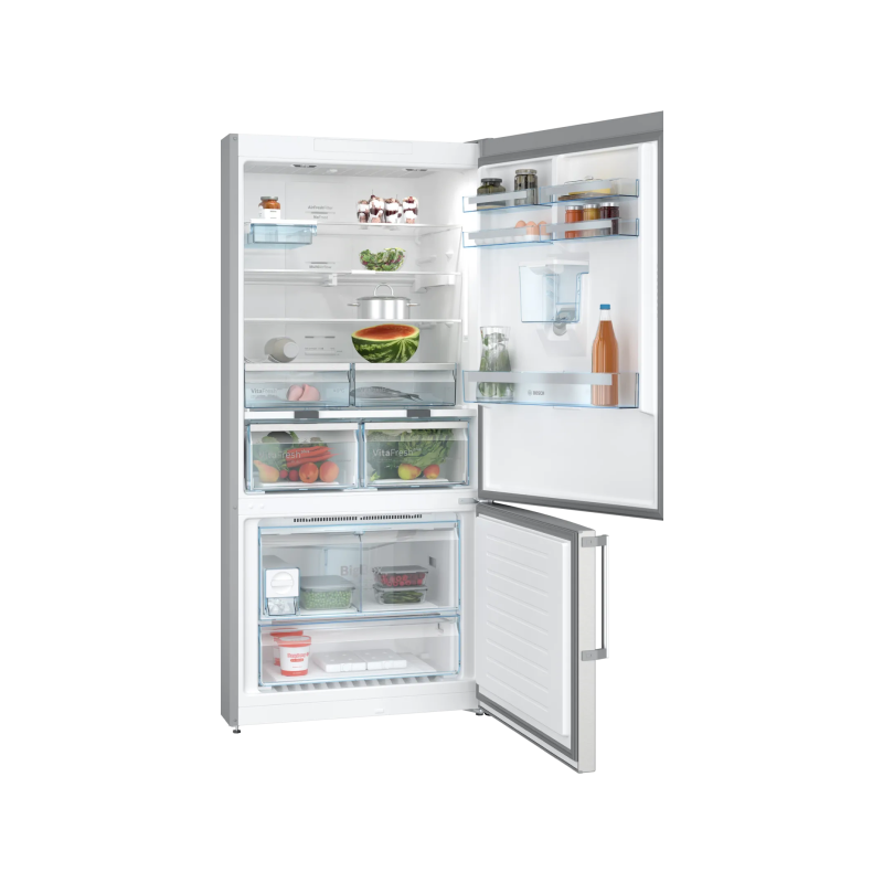 BOSCH KGD86AI31U Series 6 Free-Standing Fridge-Freezer With Freezer At Bottom 186 x 86 cm Brushed Steel (With Anti-Fingerprint)
