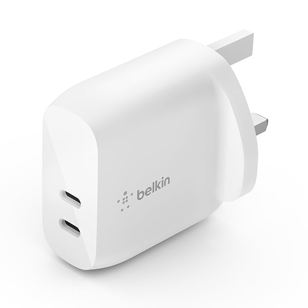 Belkin BoostCharge 40W Dual USB-C PD Wall Charger White