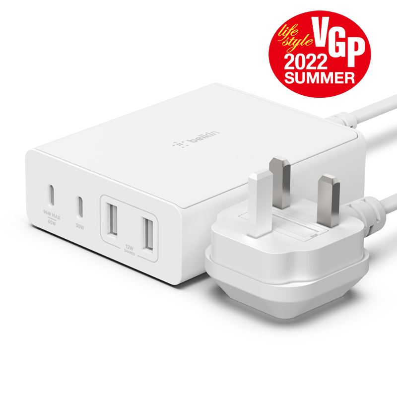 Belkin BoostCharge Pro 108W 4-Port GaN Wall Charger White