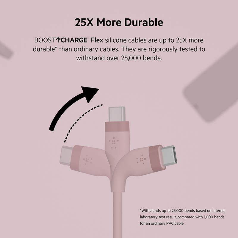 Belkin BoostCharge USB-C to USB-A Cable 1m Pink