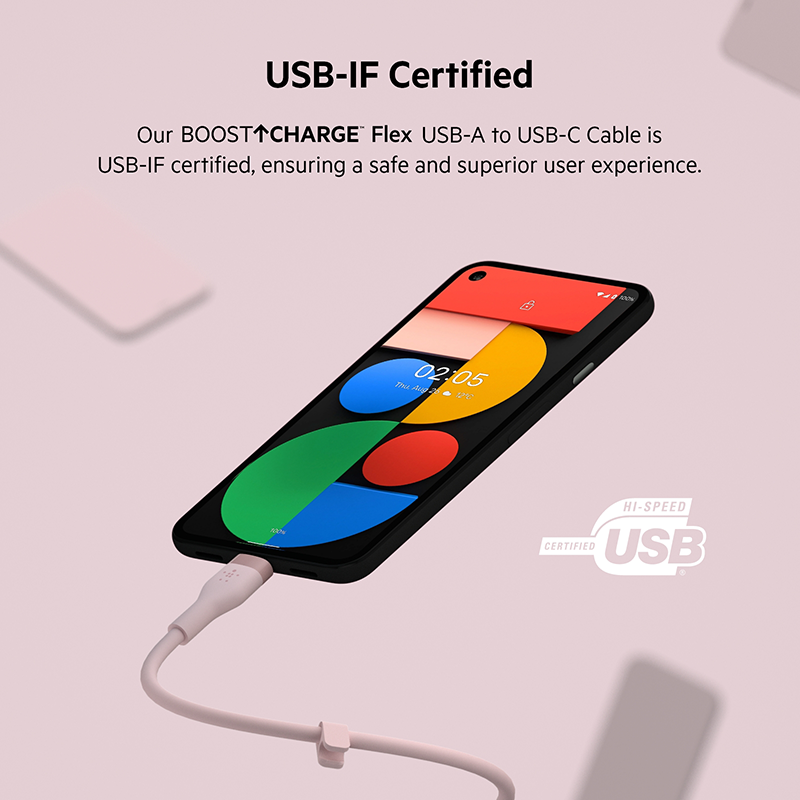Belkin BoostCharge USB-C to USB-A Cable 1m Pink