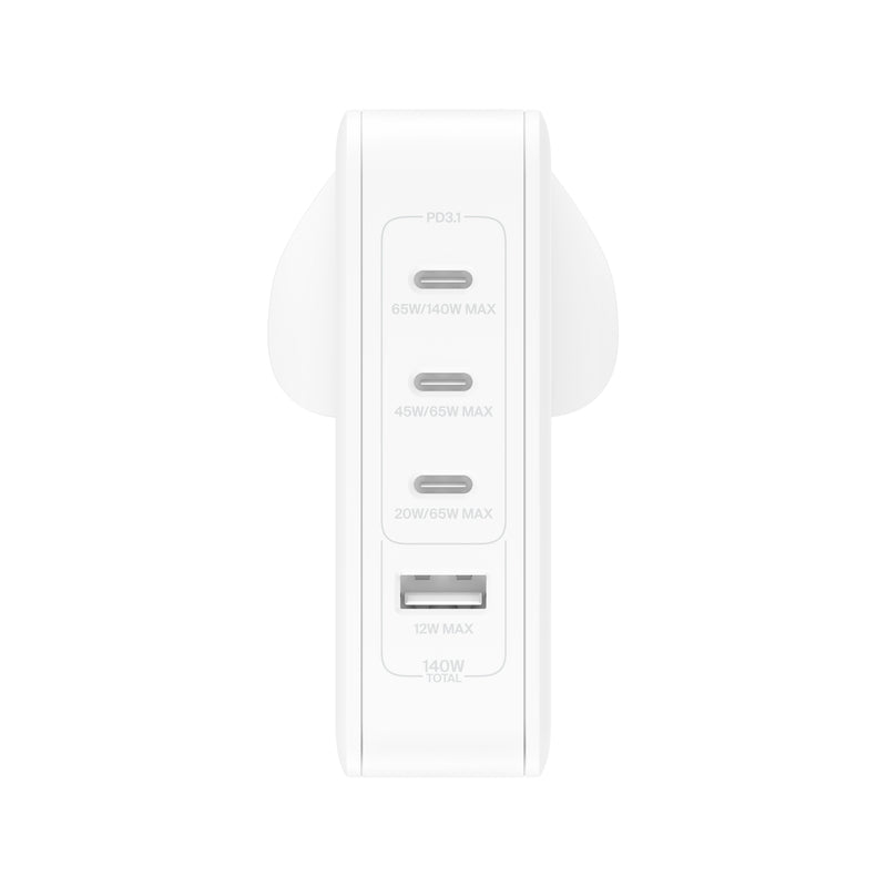 Belkin BoostCharge Pro 140W 4-Port GaN Wall Charger White
