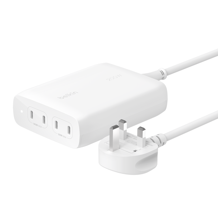 Belkin BoostCharge Pro 200W 4-Port USB-C GaN Charger White