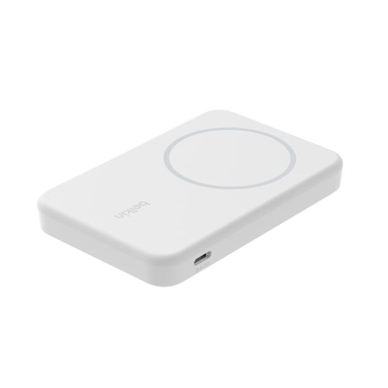 Belkin BoostCharge Pro Magnetic Wireless Power Bank with Qi2 15W 5K White