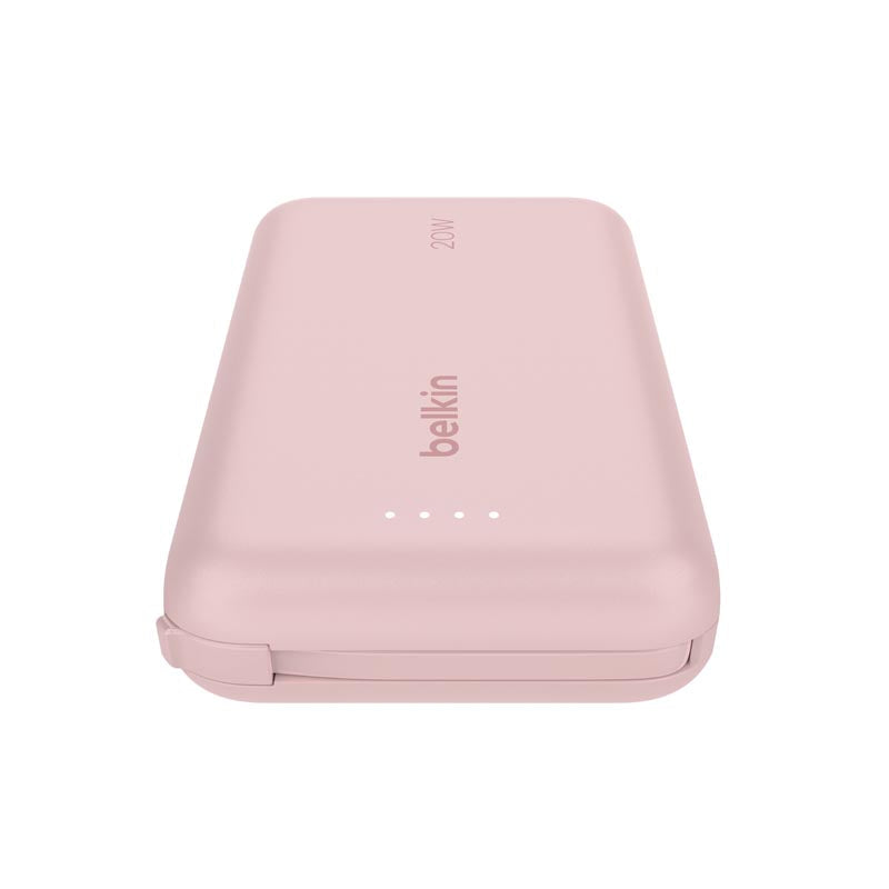 Belkin BoostCharge 10000mAh Power Bank with Integrated Cable Pink