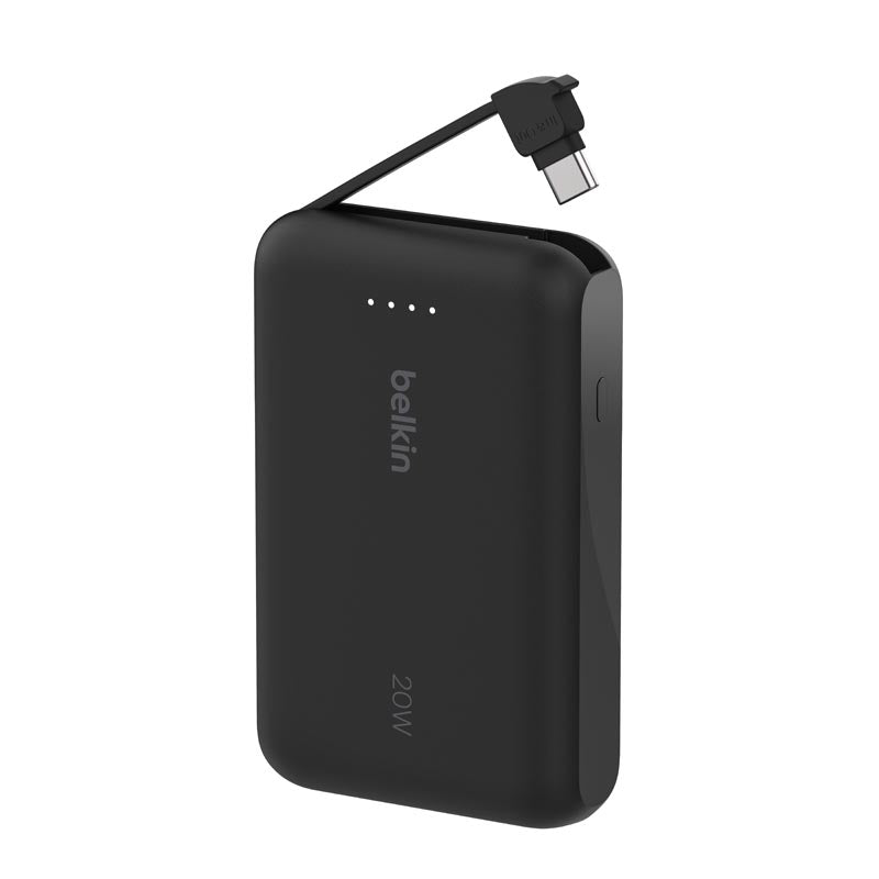 Belkin BoostCharge Power Bank 10K with Integrated Cable Black