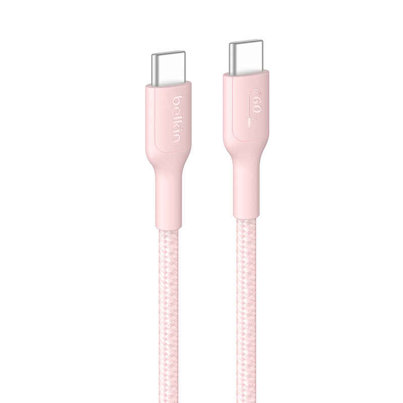 Belkin BoostCharge Pro 60W USB-C to USB-C Braided Cable 2m Pink