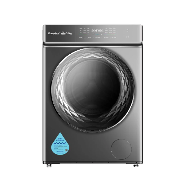 EuropAce EFW 9102Y 10 Kg Front Load Washing Machine + EuropAce EDY8900EGM 9KG Heat Pump Dryer 5 Ticks - Lion City Company