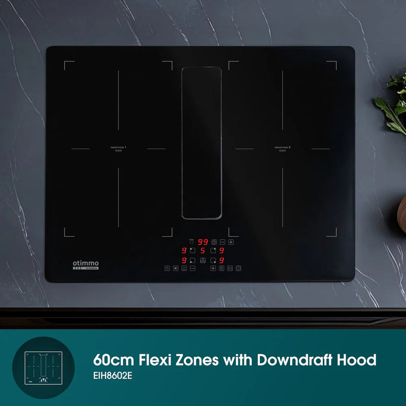 EuropAce EIH8602E 60cm Flexi Zones Induction Hob with Downdraft Hood