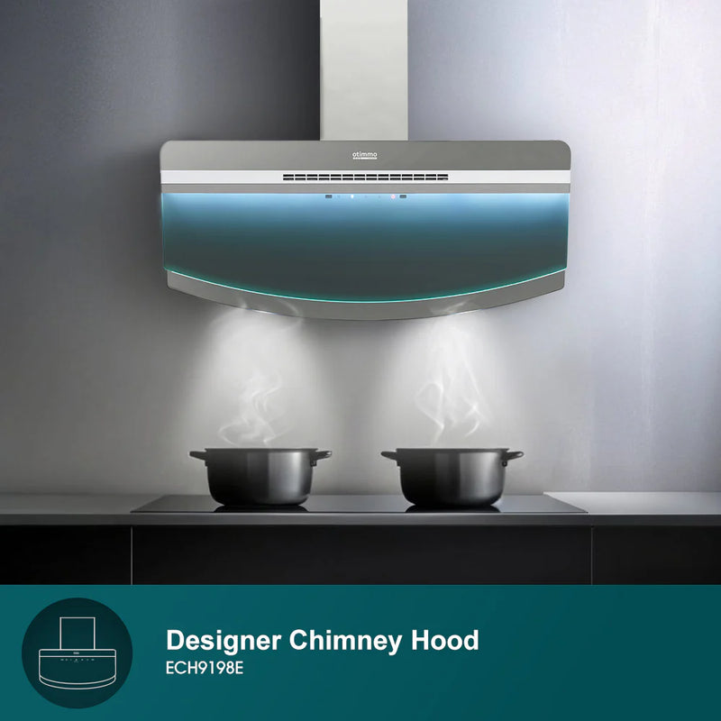 Europace ECH9198EBK 90cm 1400m3/h Designer Chimney Hood + EIH7603E 7 Series 60cm Induction Hob