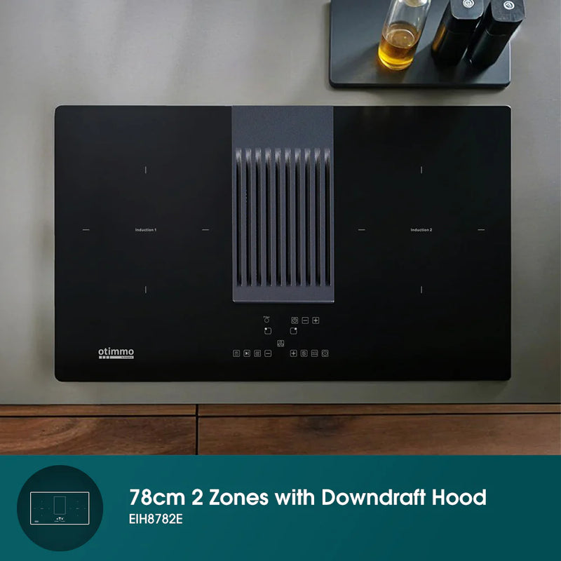 EuropAce EIH8782E 78cm 2 Zones Induction Hob with Downdraft Hood