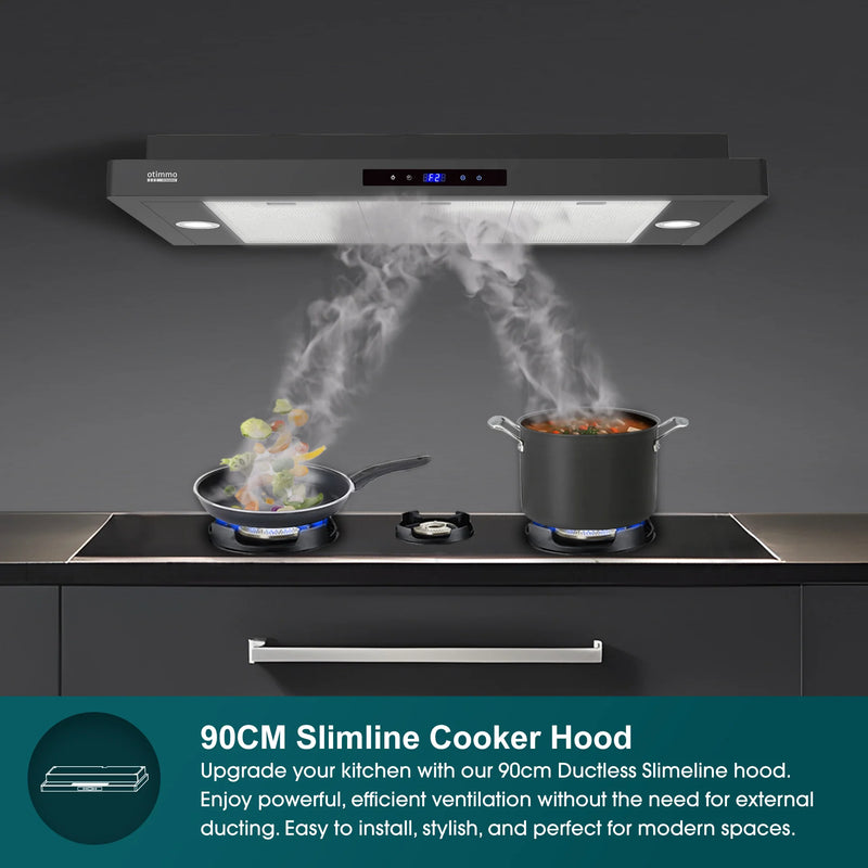 Europace ECH9198EBK 90cm 1400m3/h Designer Chimney Hood + EIH5603E 5 Series 60cm Induction Hob