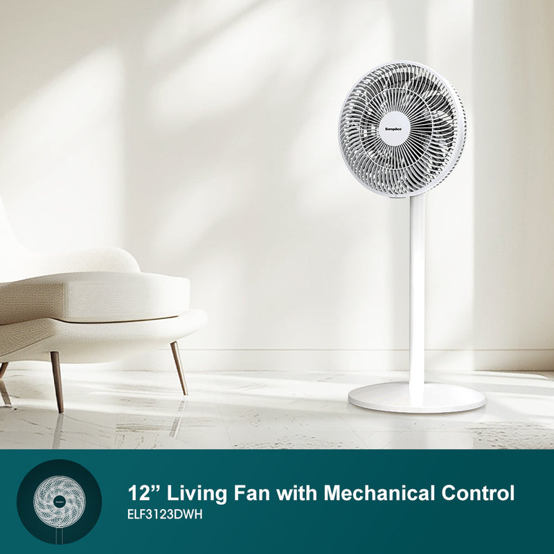 EuropAce ELF3123DWH 12-inch High Velocity Stand Fan