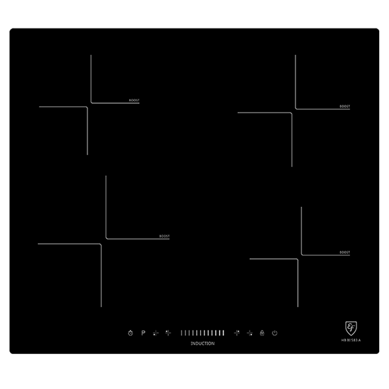 EF HB BI 583 A 60cm Ceramic Built-in Induction Hob + EFCH 9234T BK Cooker Hood 90CM