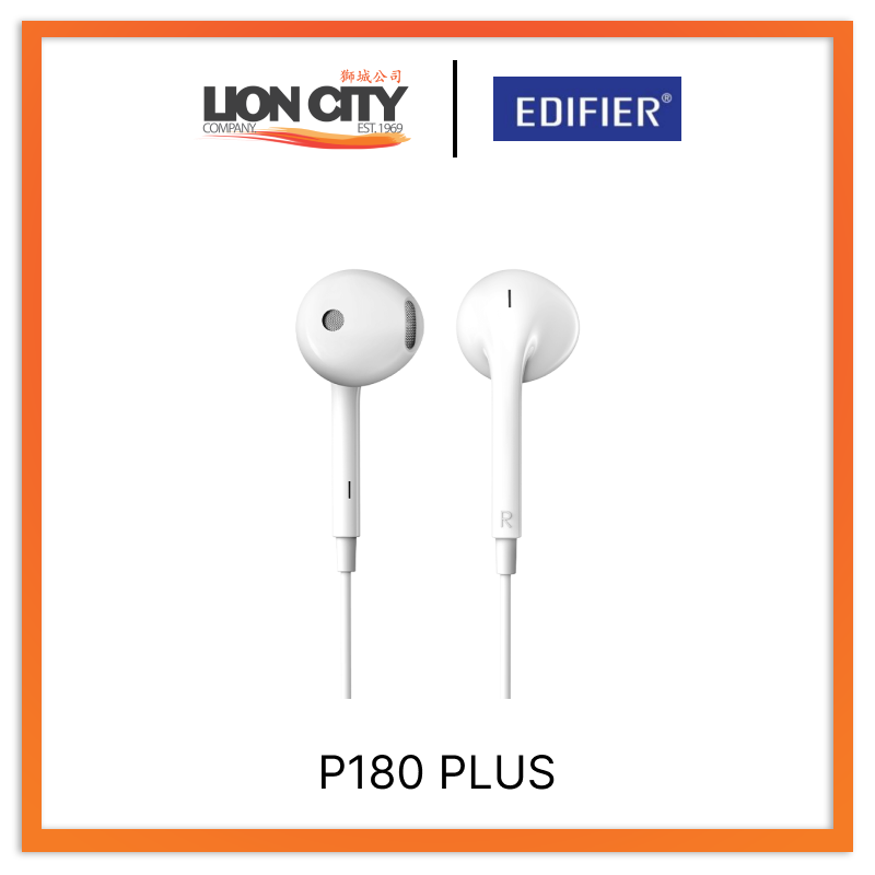 EDIFIER P180 PLUS WHITE 3.5MM Earbuds With Mic