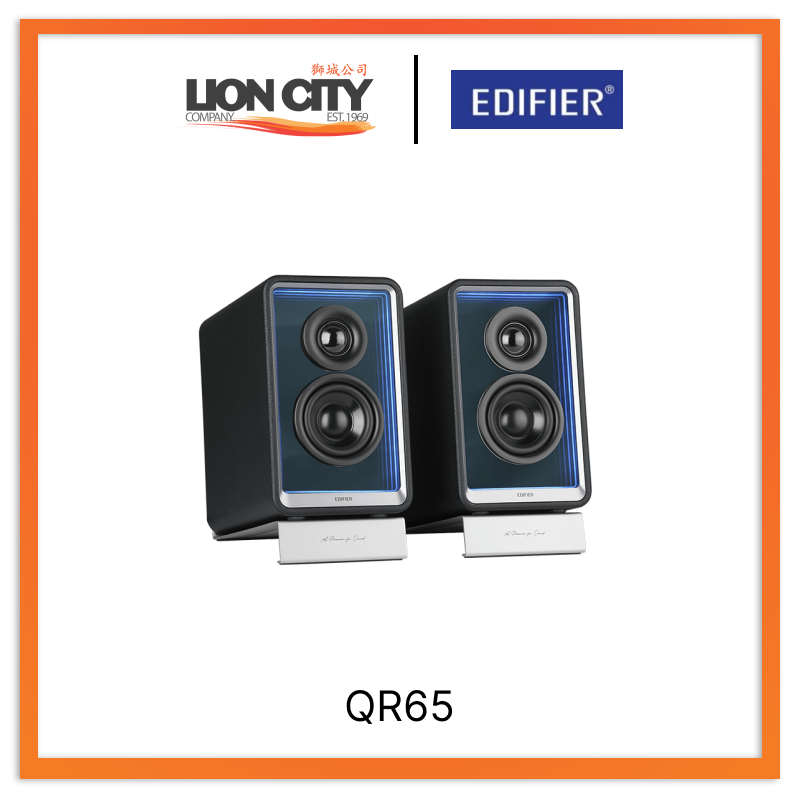 EDIFIER QR65 BLACK Monitor Speakers With Gan Charger 70W