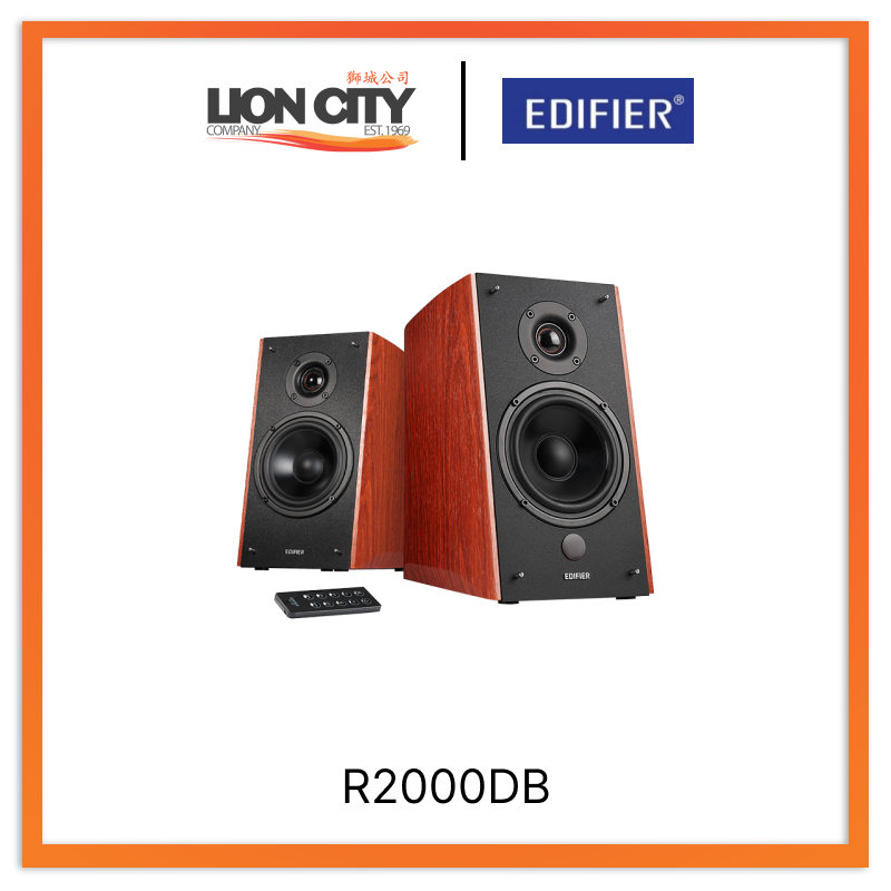 EDIFIER R2000DB BROWN Bookshelf Bluetooth Speakers 120W - Lion City Company