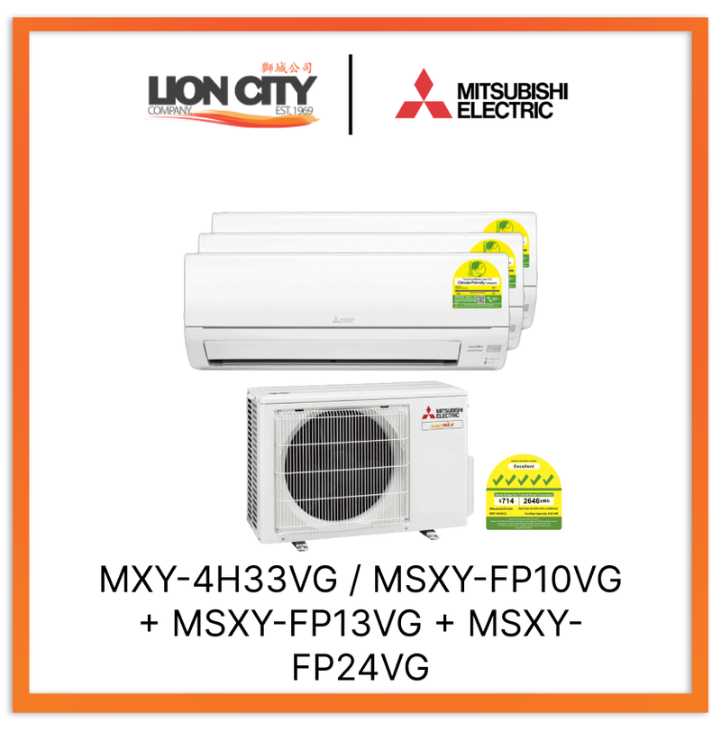 Mitsubishi Electric Starmex System 3 Aircon (9K + 12K + 24K)
