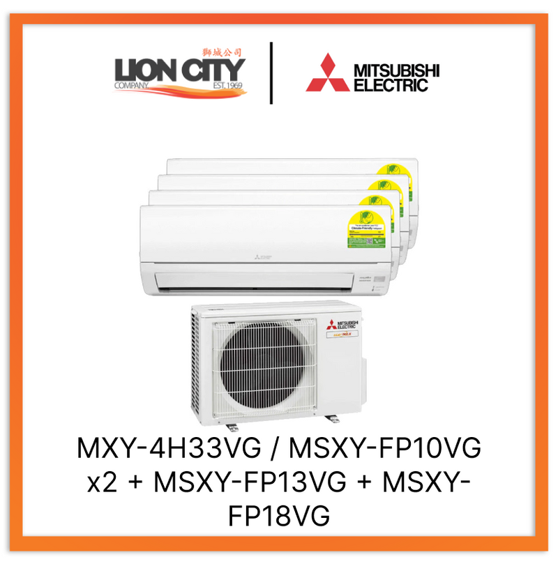 Mitsubishi Electric Starmex System 4 Aircon (9K X2 + 12K + 18K)