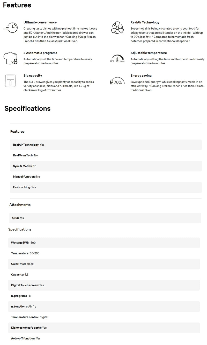 Braun HF3030 MultiFry 3 Digital Airfryer 4.3L High‑Efficiency
