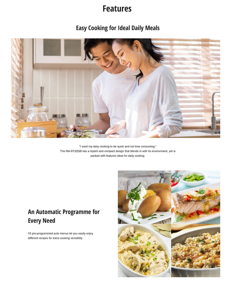 Panasonic 20L Solo Microwave Oven with 10 Auto Menus