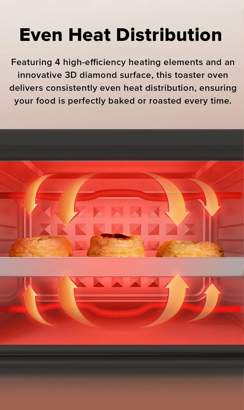 Cornell CTOS01BK 10L Countertop Toaster Oven with 4‑Element Heating