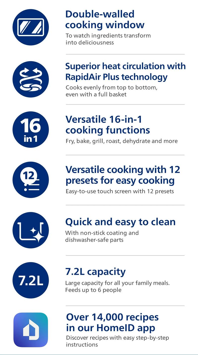 Philips NA342/09 7.2L Air Fryer with RapidAir Plus Technology