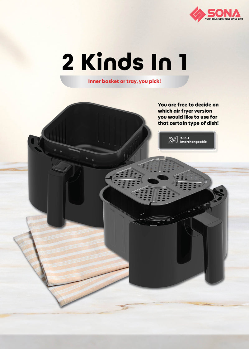 Sona SFR2748 Digital Air Fryer 4.5L with 10 Functions