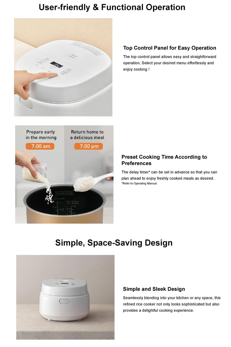 Panasonic 1L Microcomputer Rice Cooker with Binchotan Pot