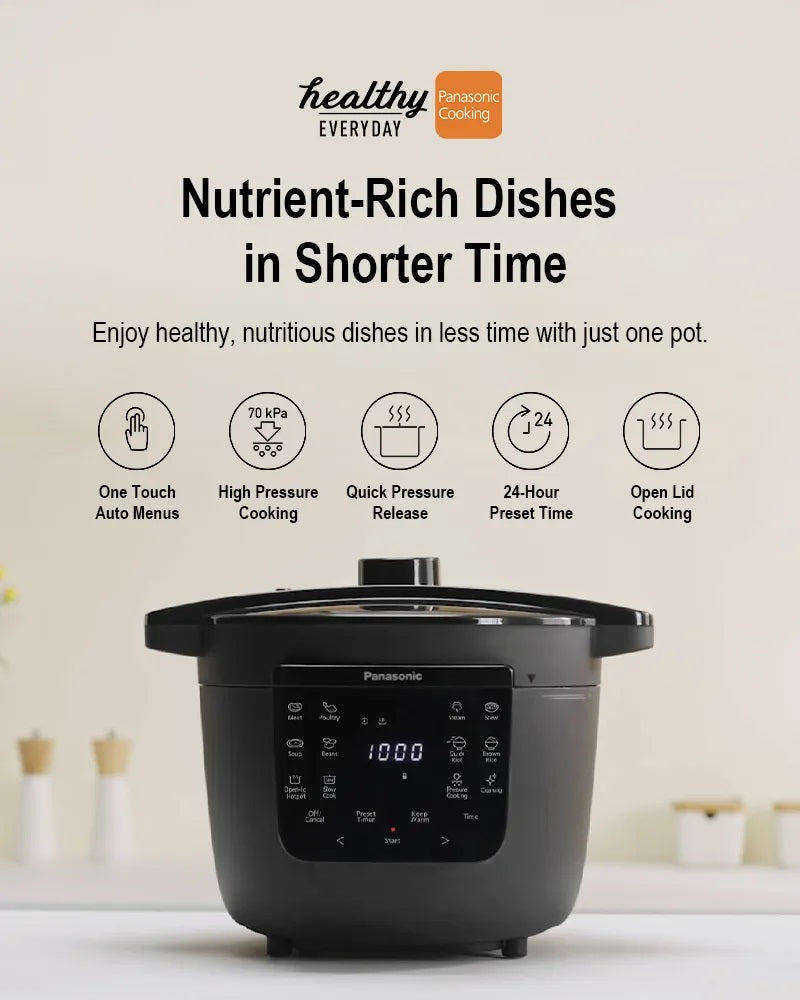 Panasonic 4L Electric Pressure Cooker with 12 Auto Menus