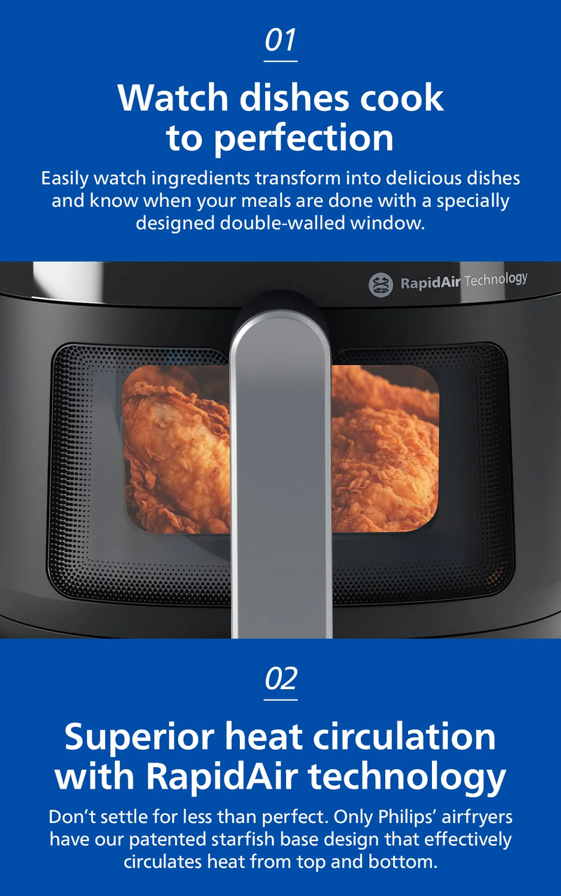 Philips NA231 13-in-1 Digital Airfryer 6.2L See-Through Window