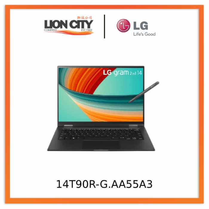 LG 14T90R-G.AA55A3 LG gram 14” 2-in-1 Laptop with 16:10 WUXGA Anti-Glare IPS Touch Screen Display, 13th Gen Intel® Core™ (Certified Evo™ Platform) i5 Processor and LG