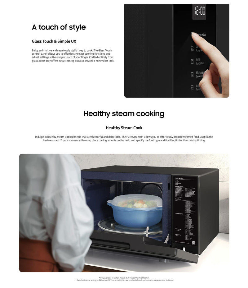 Samsung Bespoke 32L Smart Convection Microwave with Wi‑Fi Control