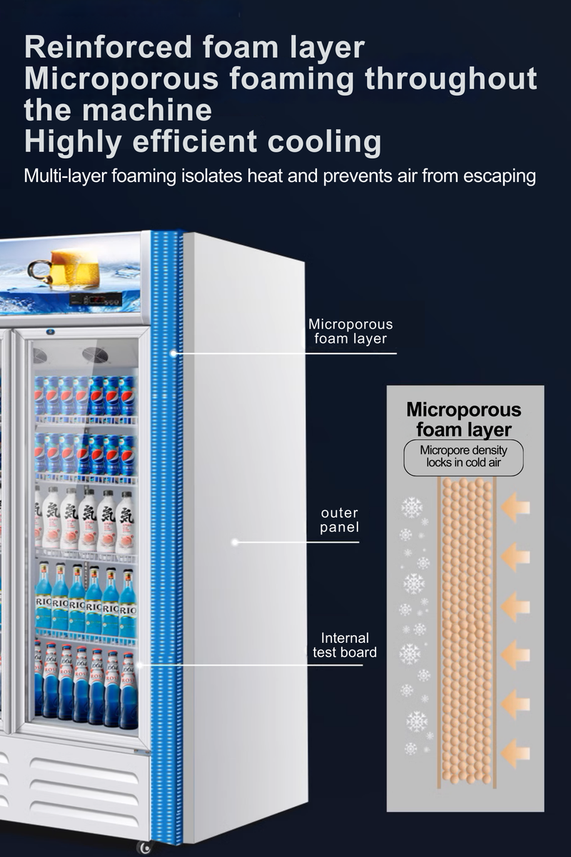 Yangzi 188L Pure White Vertical Single-Door Beverage Display Cabinet