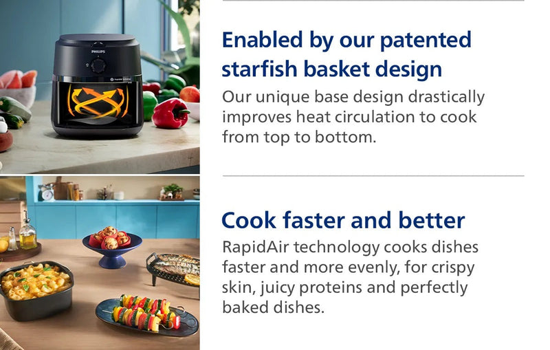 Philips NA120/09 12-in-1 Airfryer 4.2L RapidAir Energy-Efficient SmartApp