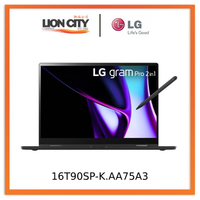 LG 16T90SP-K.AA75A3 gram Pro 16” 2in1 | Ultra-light & superslim | 16:10 OLED display | Intel® Core™ Ultra 7 Processor