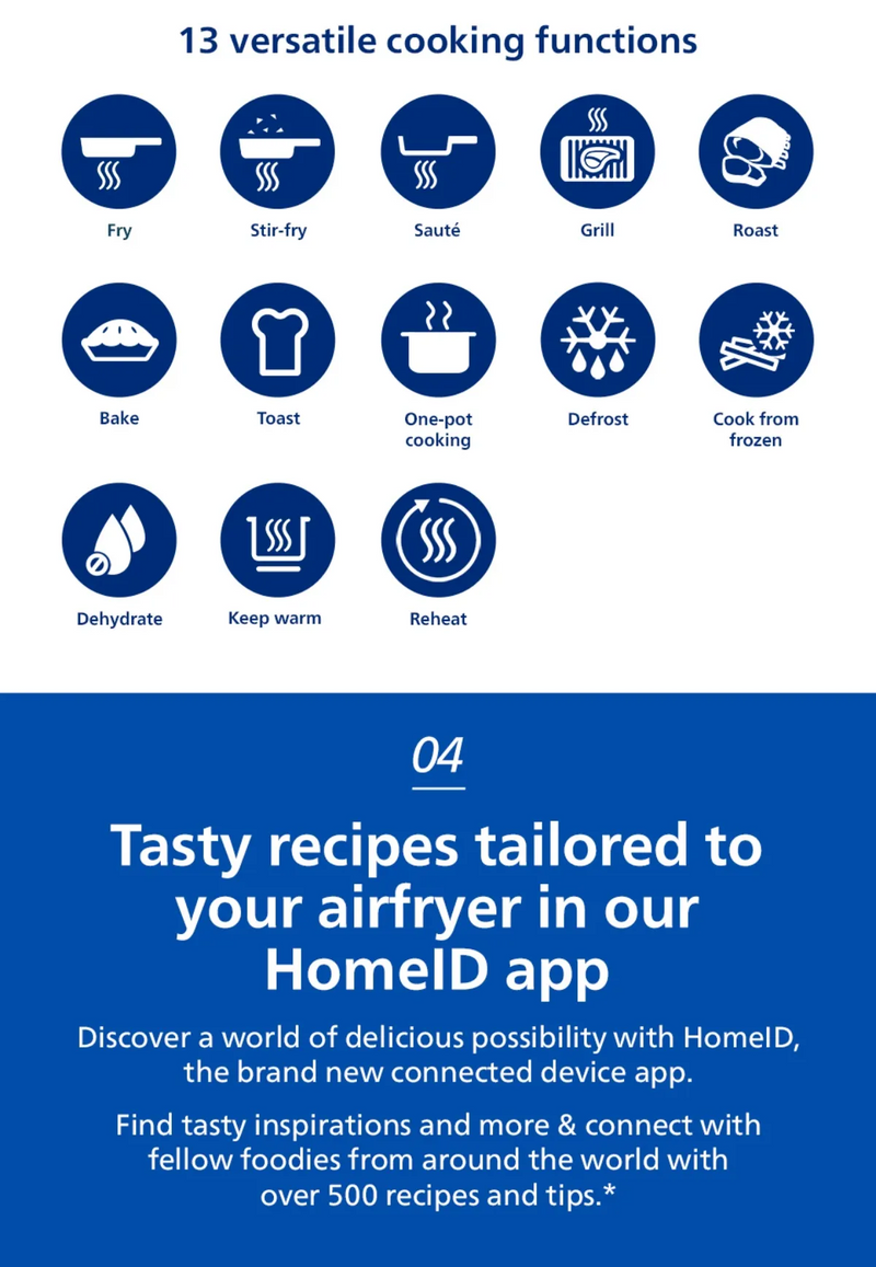 Philips NA231 13-in-1 Digital Airfryer 2000 Series 6.2L See Through Window