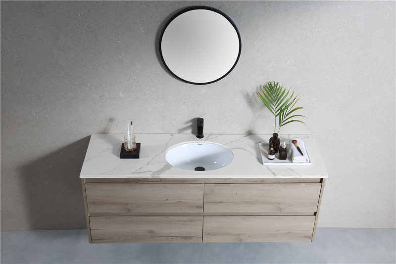 Rubine NUE R46 46.5cm Undermount Ceramic Basin Gloss White