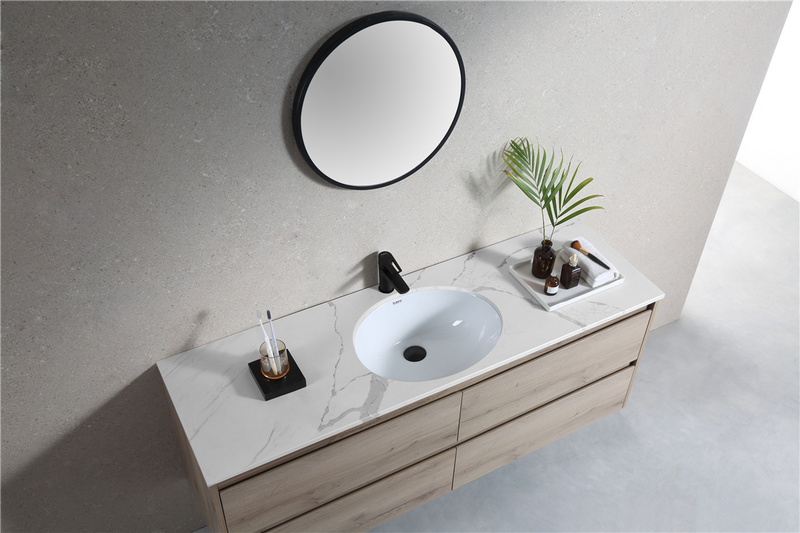 Rubine NUE R46 46.5cm Undermount Ceramic Basin Gloss White