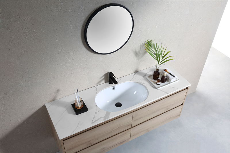 Rubine NUE R58 58cm Undermount Ceramic Basin Gloss White