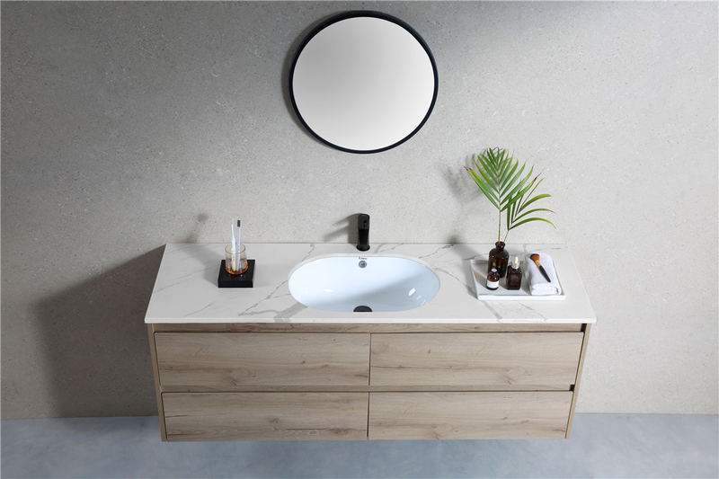 Rubine NUE R58 58cm Undermount Ceramic Basin Gloss White
