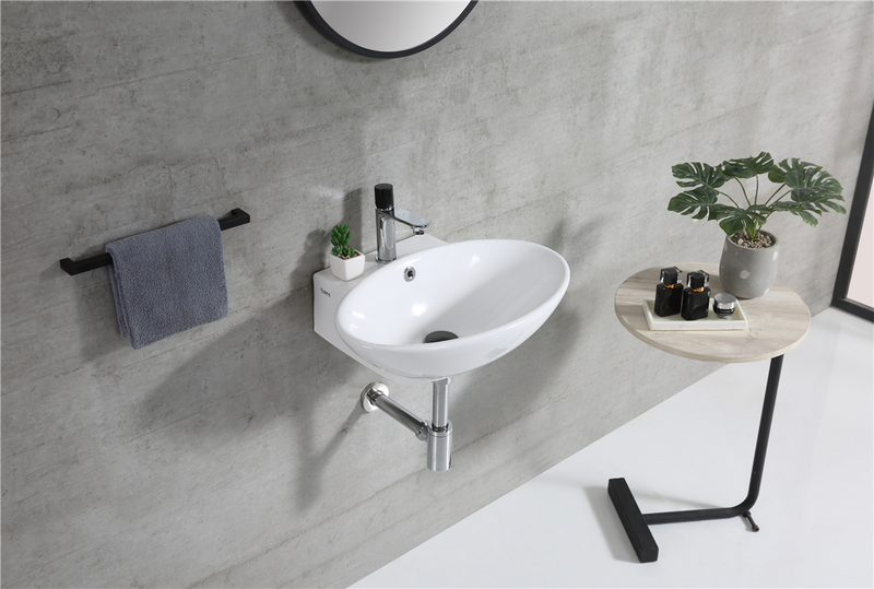 Rubine VENTO 53M Ceramic Basin Gloss White