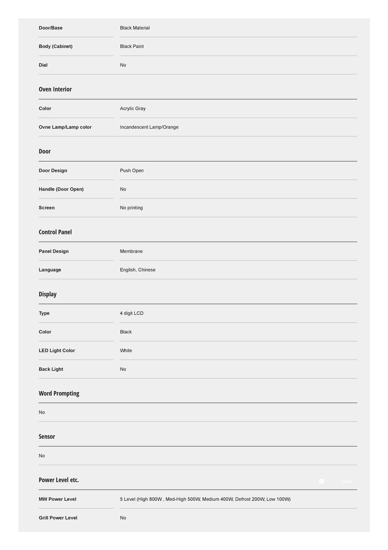 Panasonic 20L Solo Microwave Oven with 10 Auto Menus