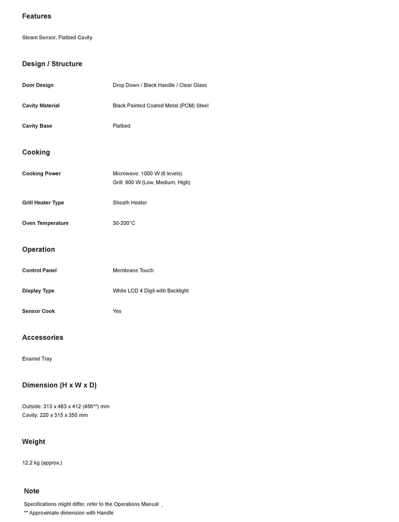 Panasonic Double Heater 23L Microwave Oven with Grill