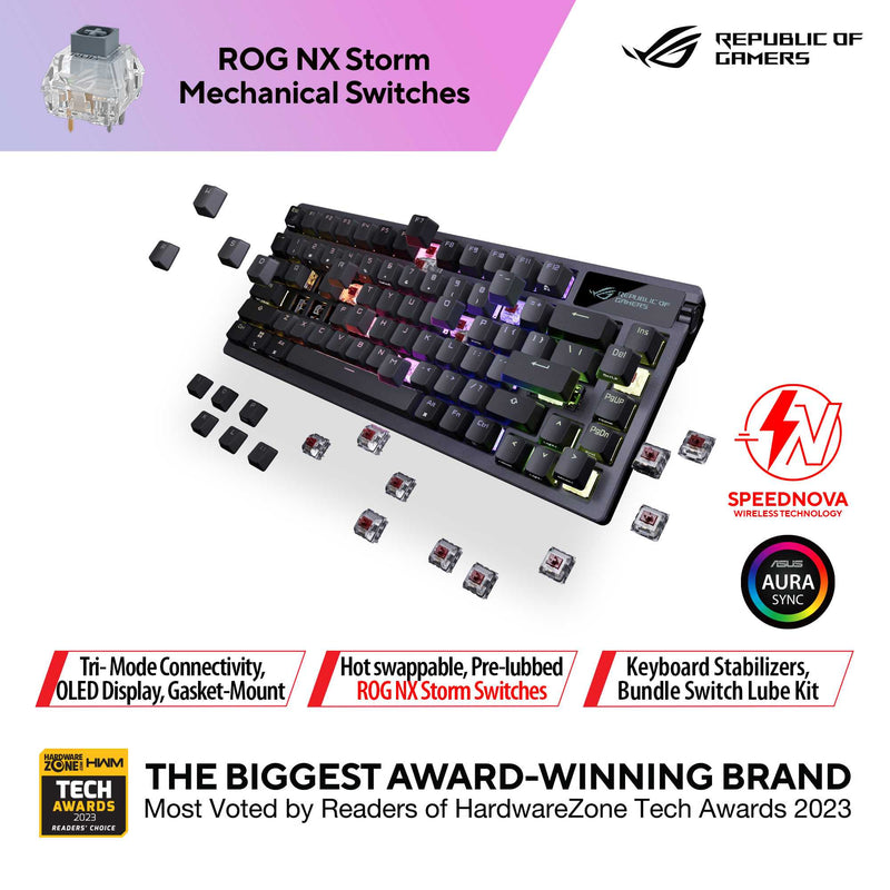 ASUS ROG Azoth M701 Wireless Gaming Keyboard Gun Metal