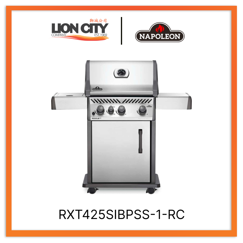 Napoleon RXT425SIBPSS-1-RC Rogue 425 Propane Gas Grill With Infrared Side Burner Stainless Steel