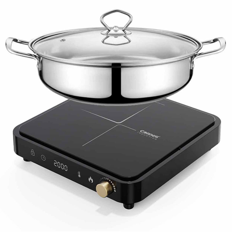 Cornell CICS501BK 2000W Induction Cooker with Premium Stainless Steel Pot