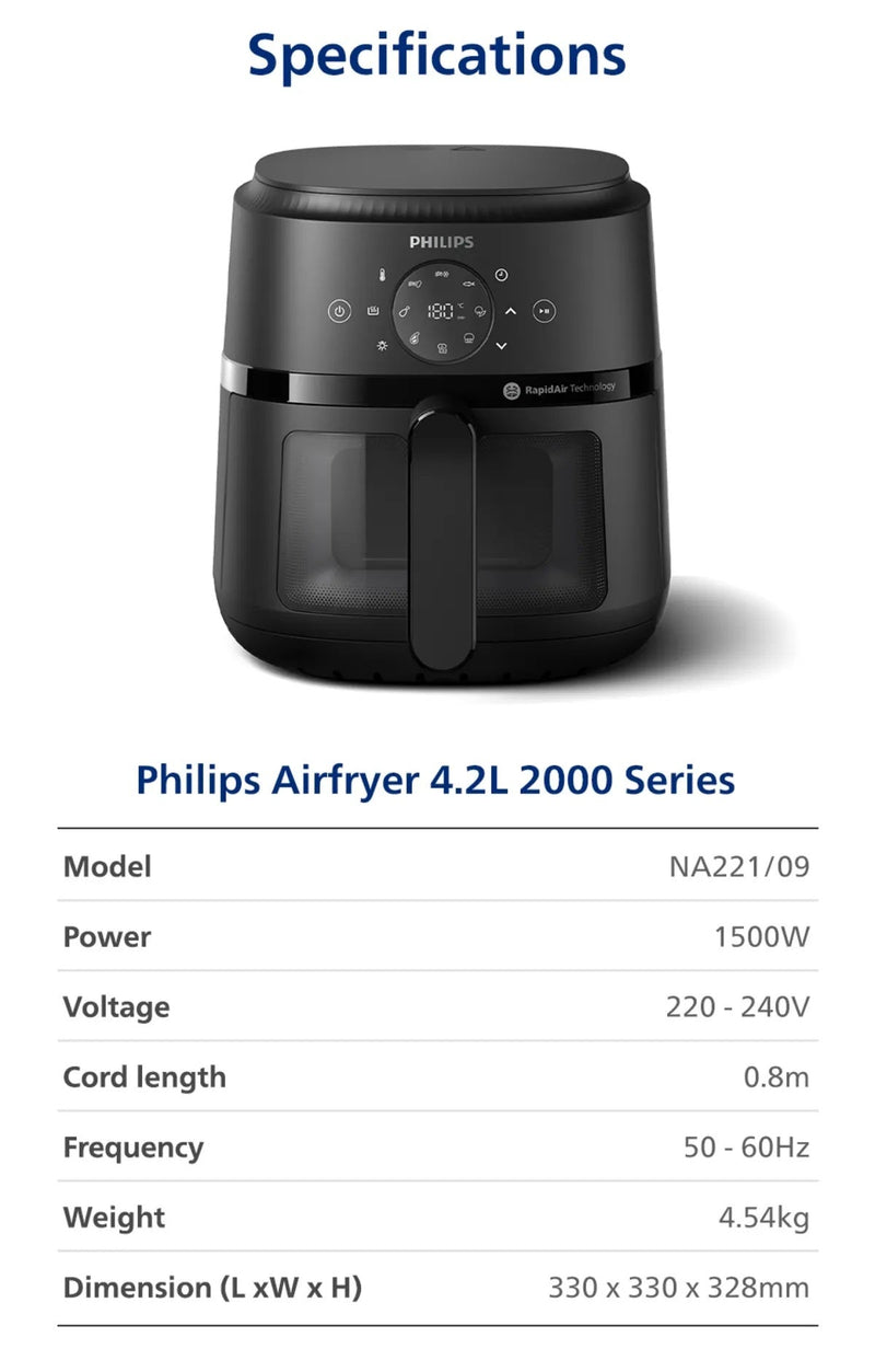 Philips 13-in-1 Digital Air Fryer 4.2L RapidAir 2000 Series