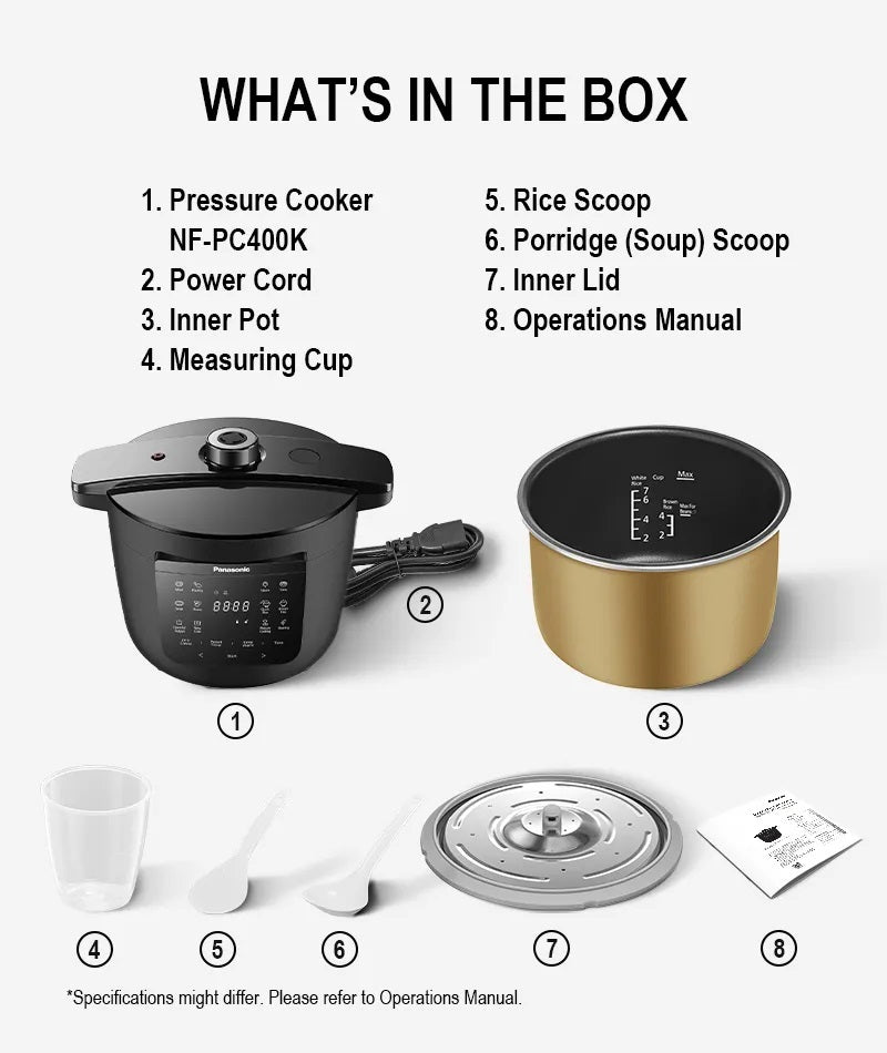 Panasonic 4L Electric Pressure Cooker with 12 Auto Menus