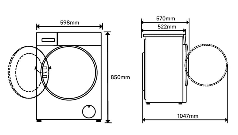 WD105MJA10SG Xiaomi Mijia Front Load Washer 10.5kg/Dryer7Kg Silver Gray